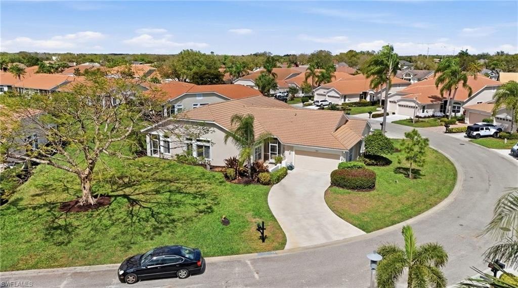 Aerial perspective of suburban area