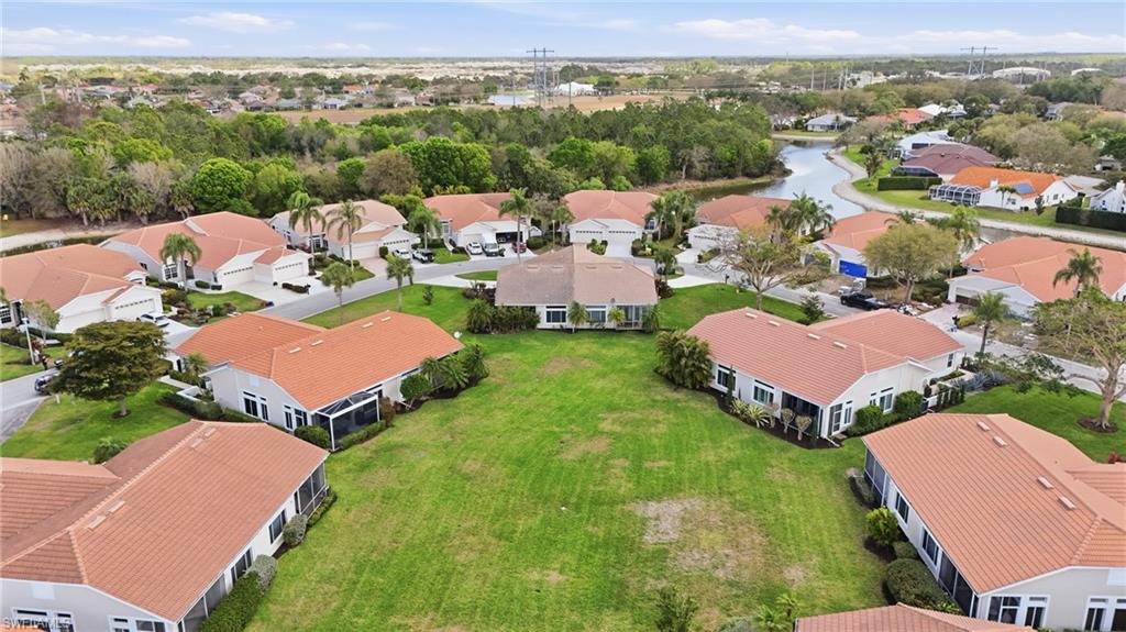 Aerial perspective of suburban area