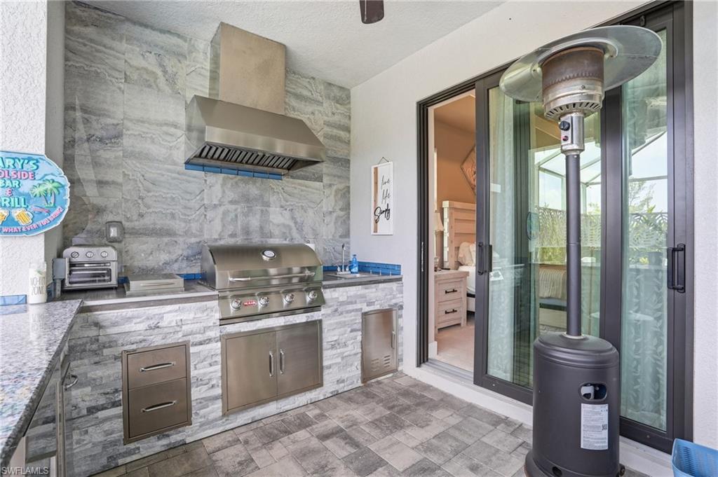 View of outdoor kitchen