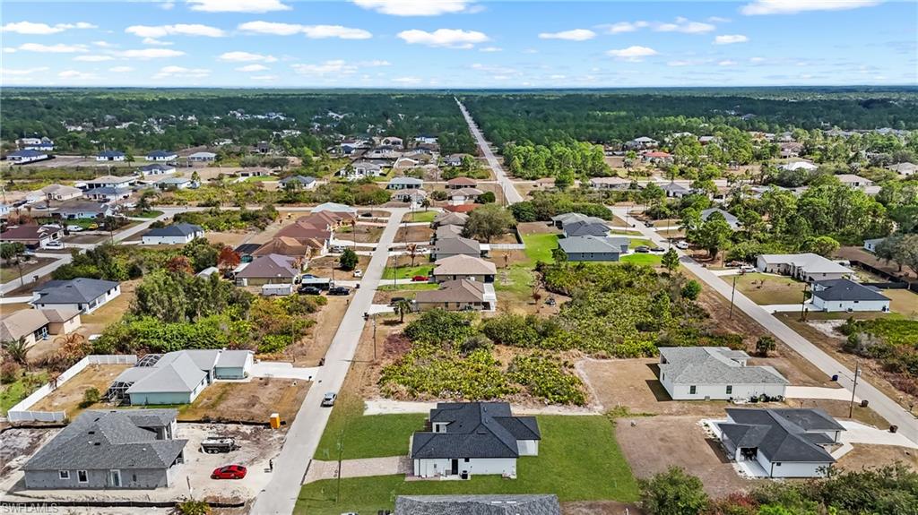 Aerial view of residential area