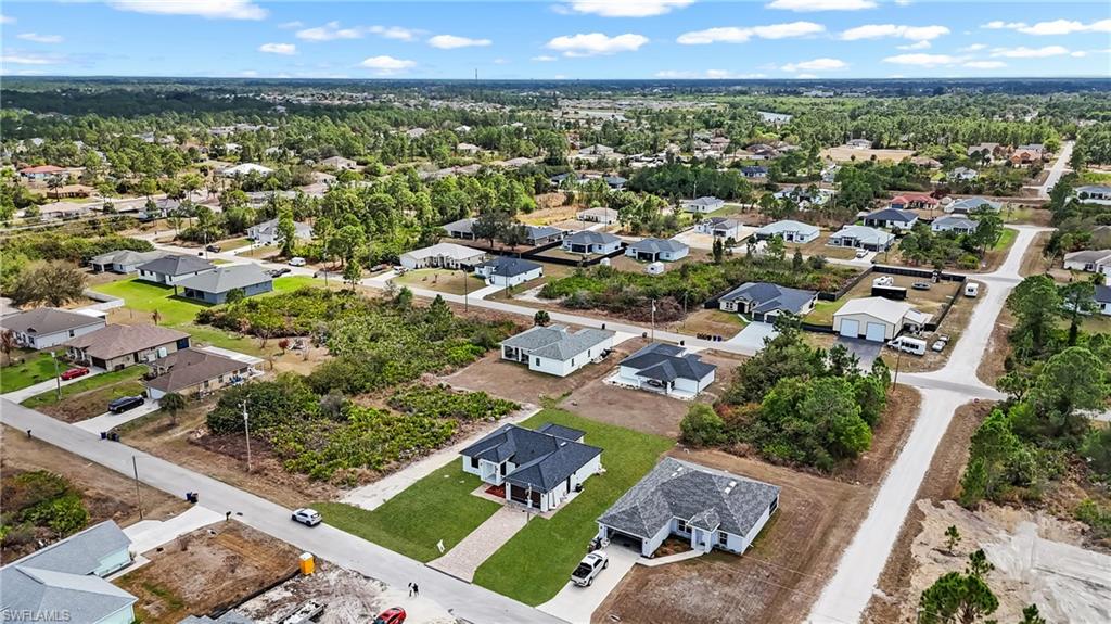 Aerial view of residential area