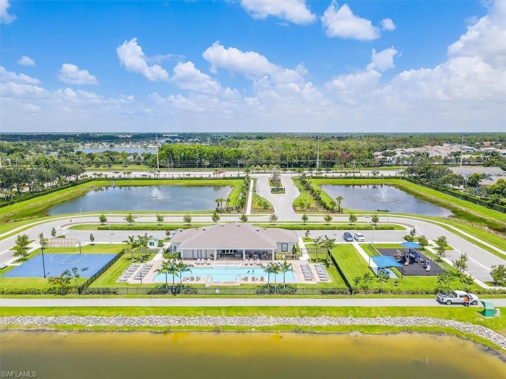 Drone / aerial view of a nearby body of water