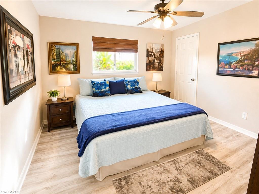 King size bed and large walk in closet