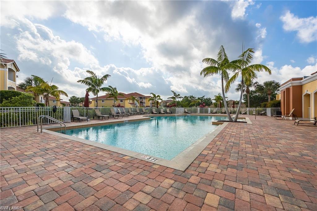 Community pool with large patio area