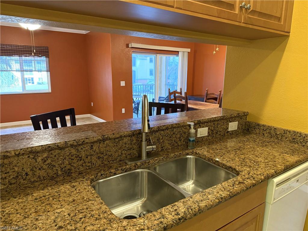 View from the kitchen to the dining area