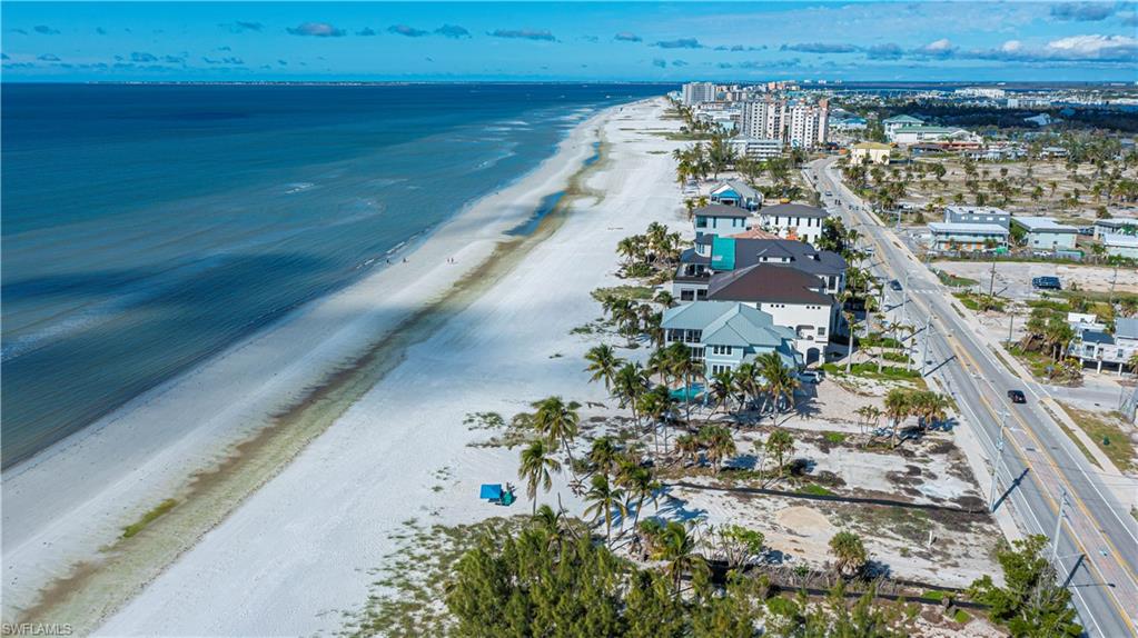 Aerial view of unending shoreline
