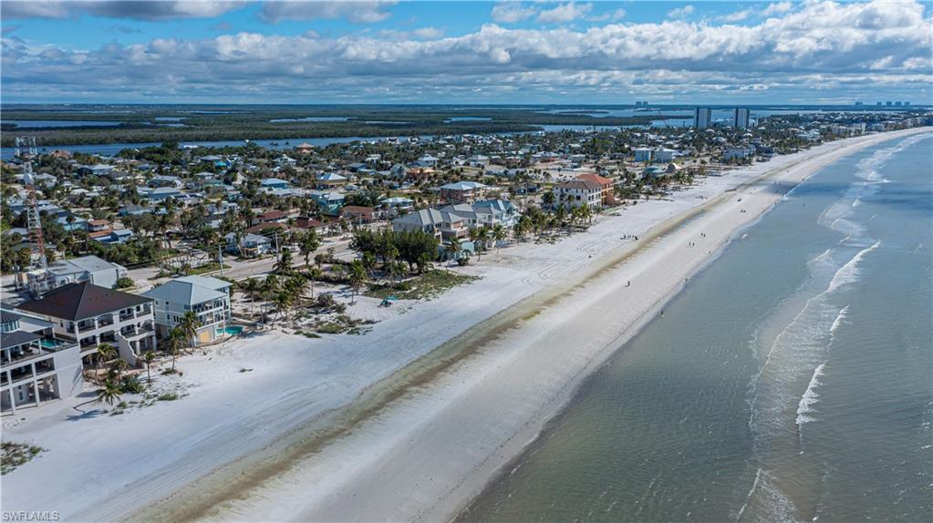 Bird's eye view of unending shoreline