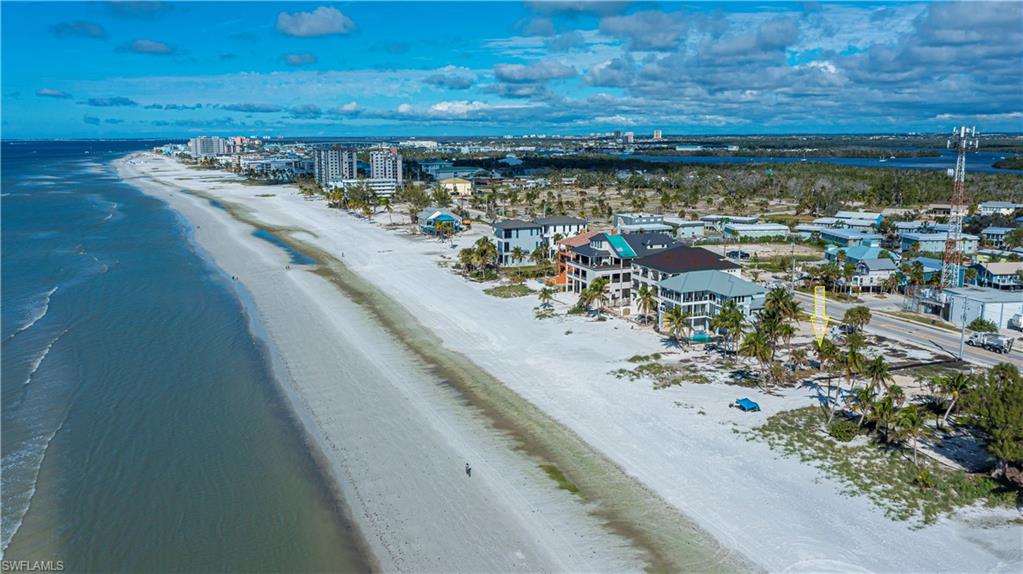 Aerial view of unending shoreline