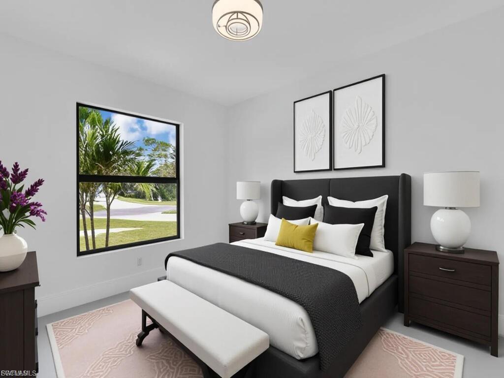 Bedroom with baseboards