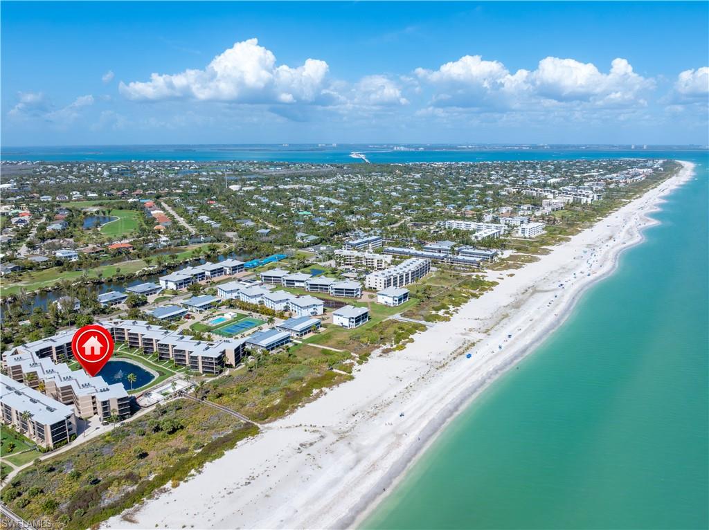 Sundial East aerial view Sanibel Beach.