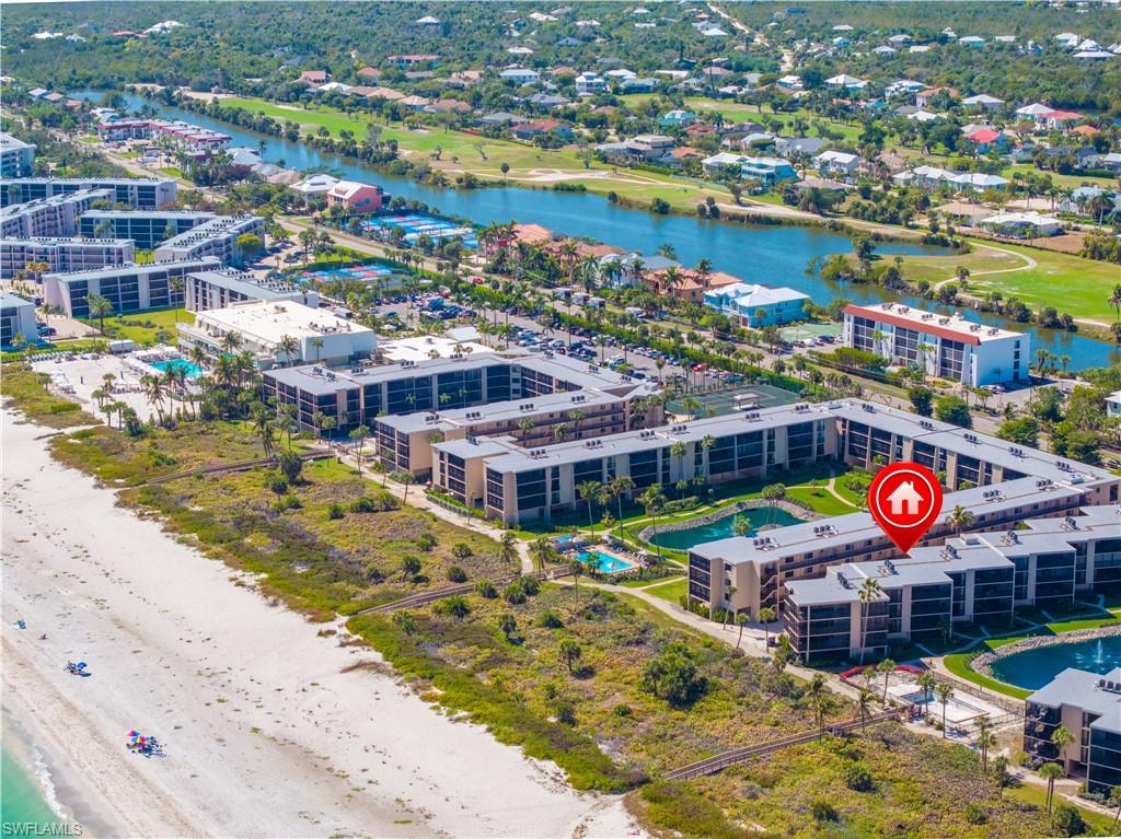 Drone / aerial view of Sundial Resort including Sundial East.