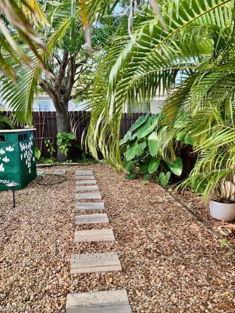 View of fenced yard