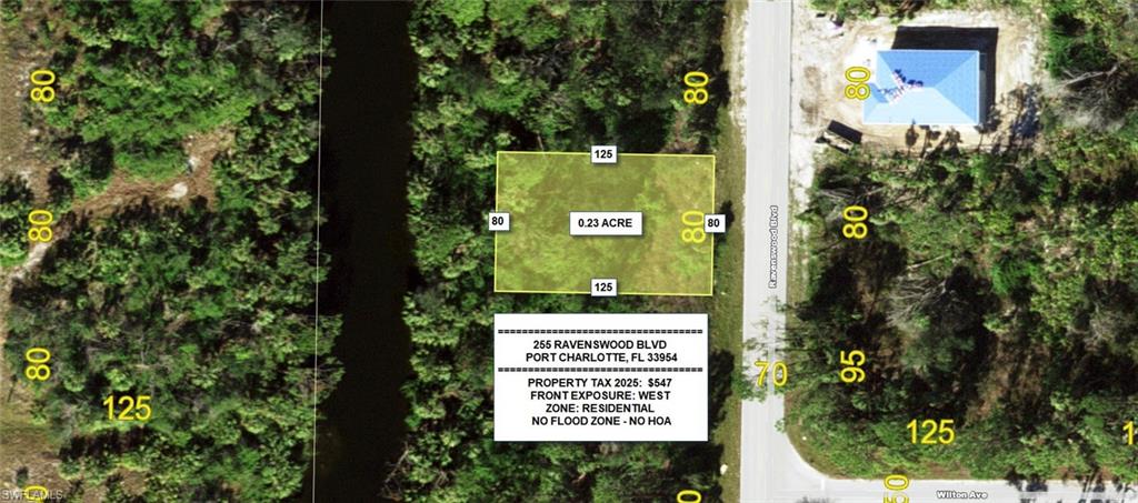 Aerial view of property's location