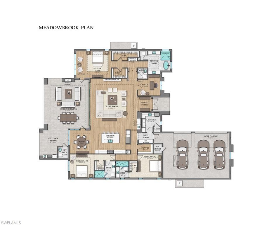 Rendered V\view of property floor plan