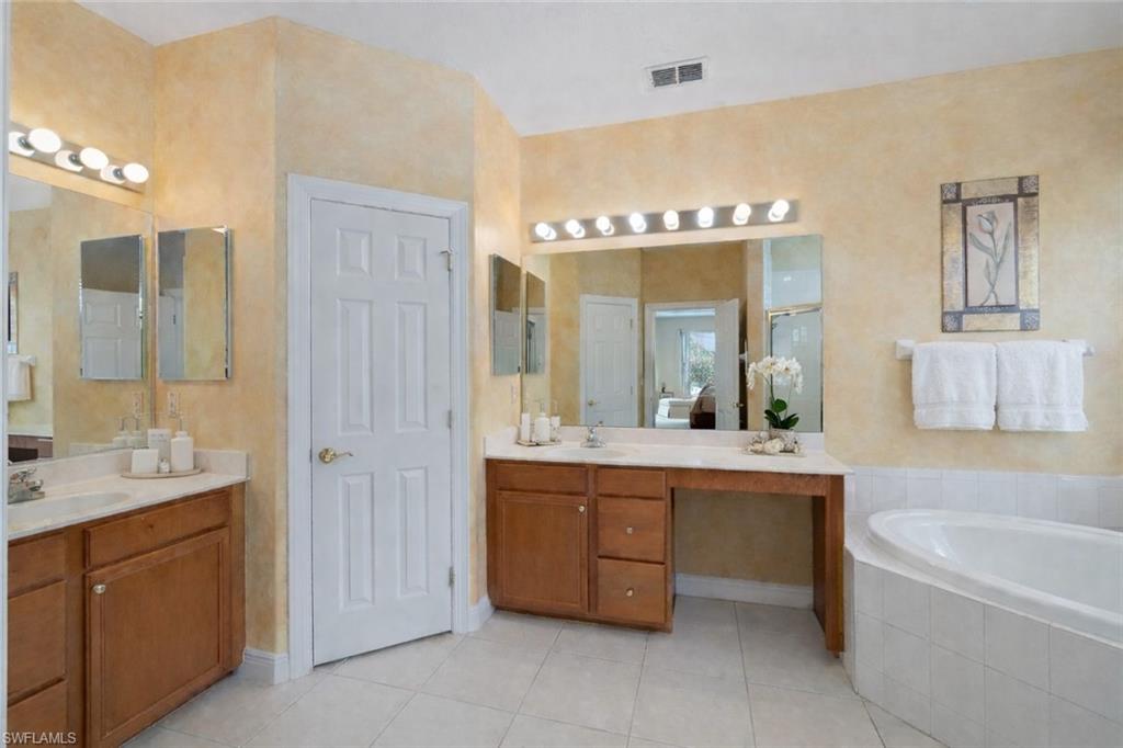 Primary bath with walk in linen closet
