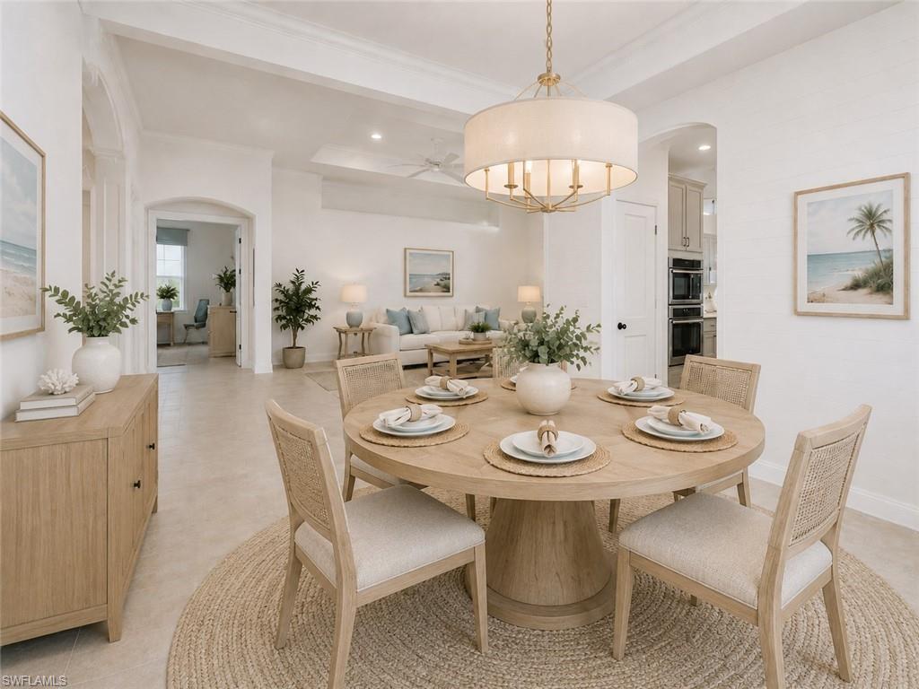 Photo shows home reimagined with walls painted white and updated furnishings.  AI GENERATED