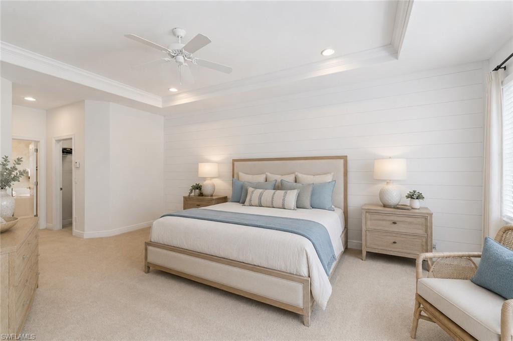Photo shows home reimagined with walls painted white and updated furnishings.  AI GENERATED