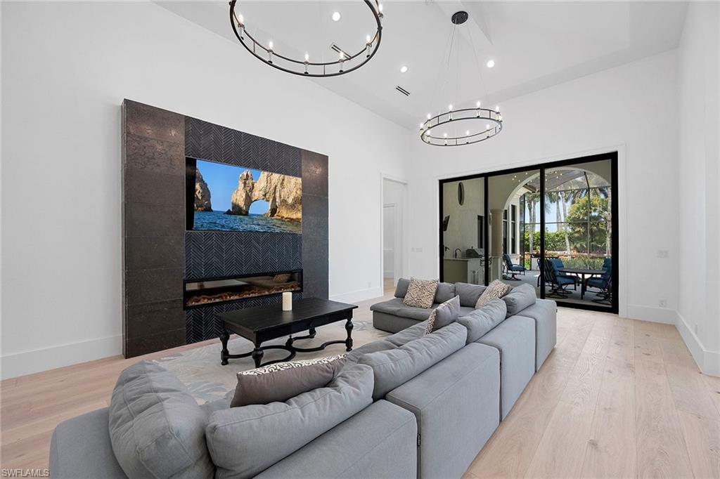 Built in TV and Fireplace