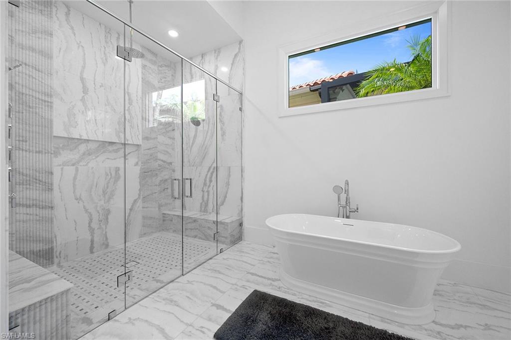 Soaking tub and large walk-in shower