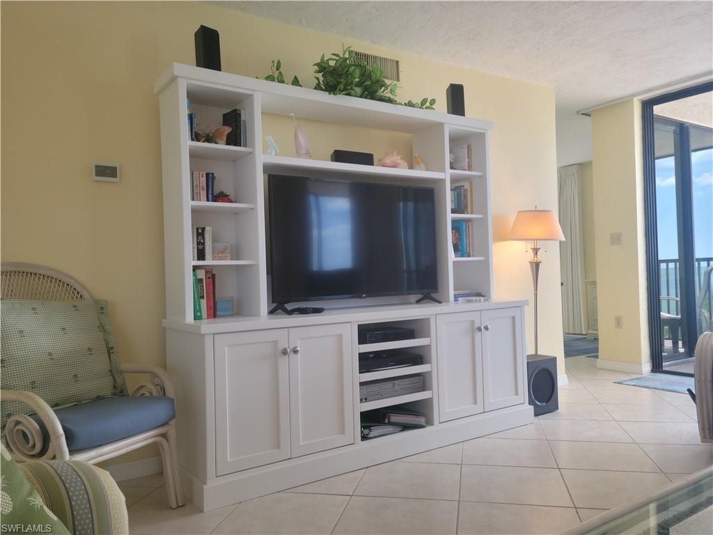 New entertainment center with big screen tv