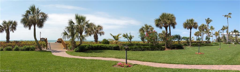 Paved walkway from the lobby to the beach. Private beachside cabanas are just steps from the beach.