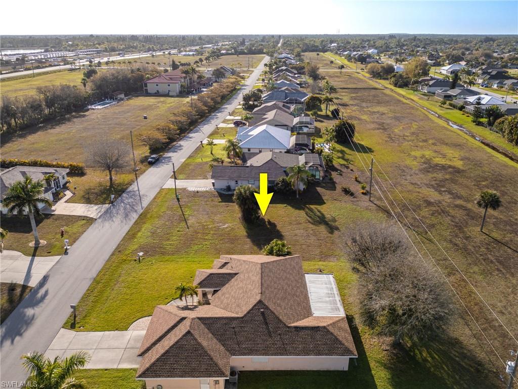 Aerial perspective of suburban area