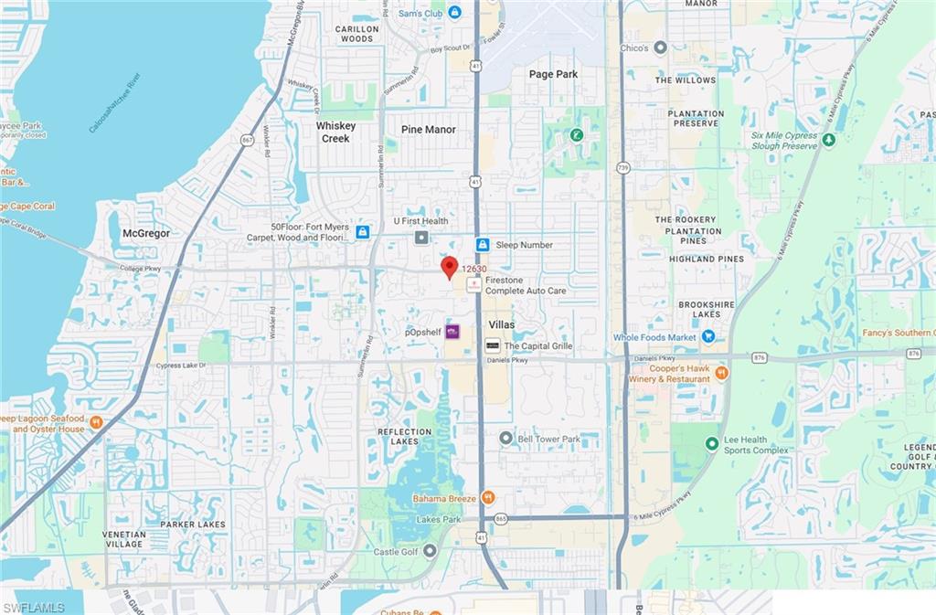 Map of property within greater Fort Myers area