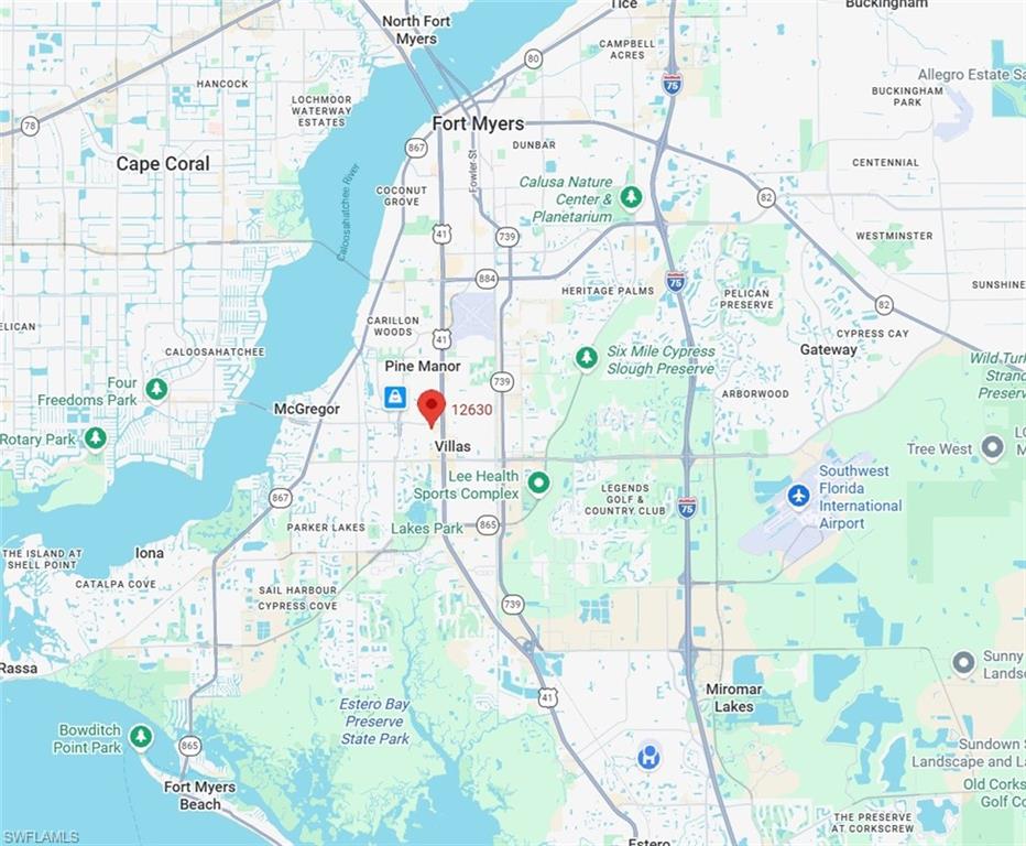 Map of property location within larger SWFL area