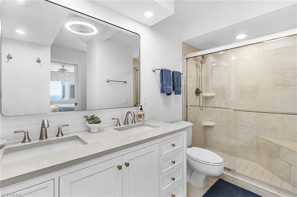 Remodeled primary bath.
