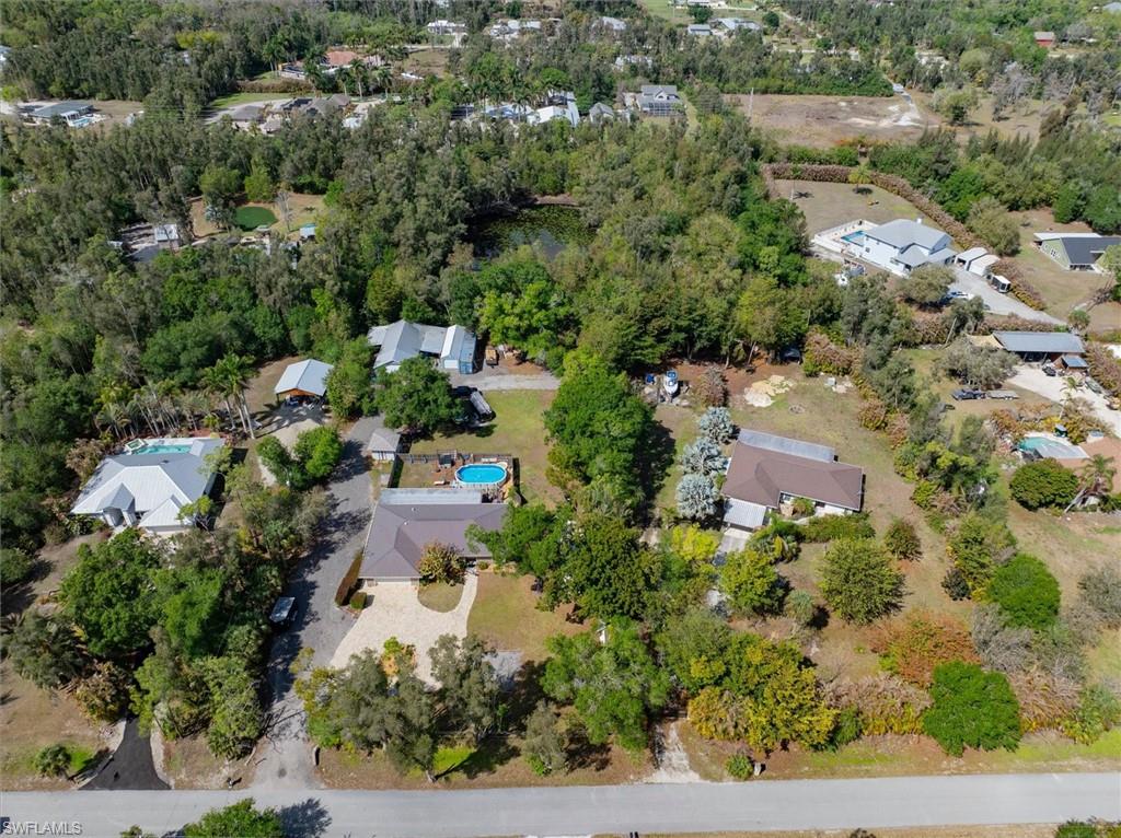 Aerial perspective of suburban area