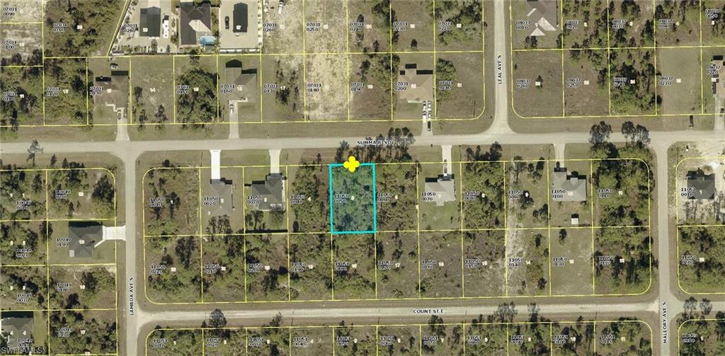 Aerial map of property and surrounding area with property parcel outlined