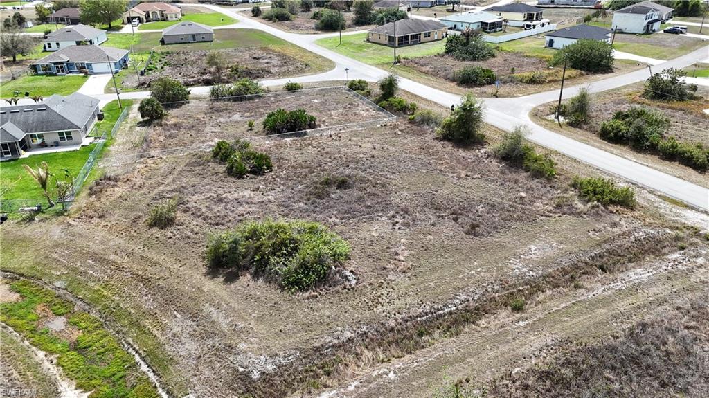 Aerial perspective of suburban area