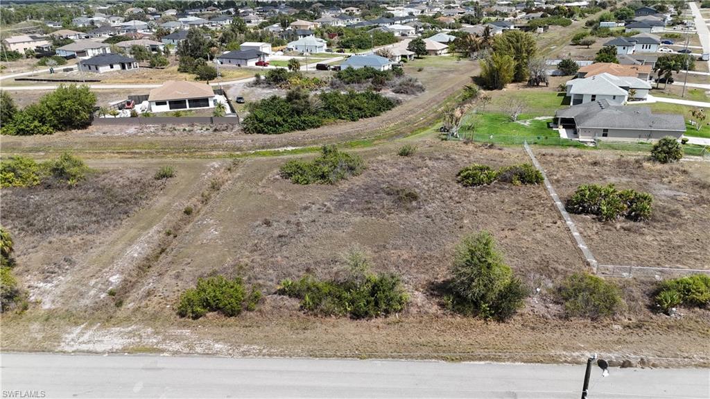 Aerial view of residential area