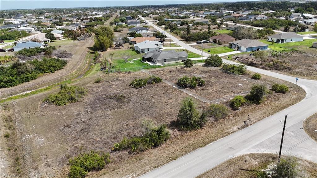 Aerial view of residential area