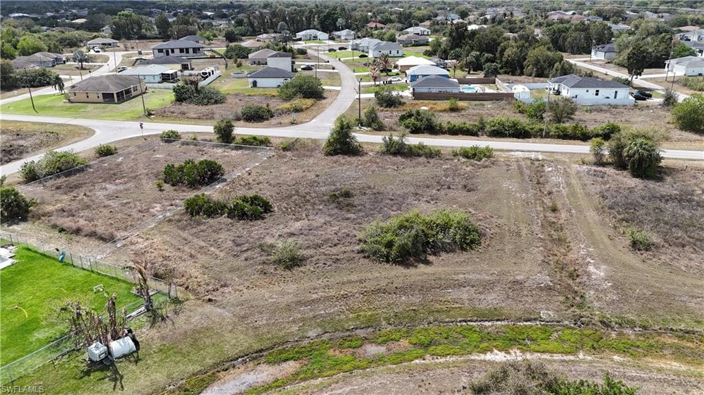 Aerial view of residential area