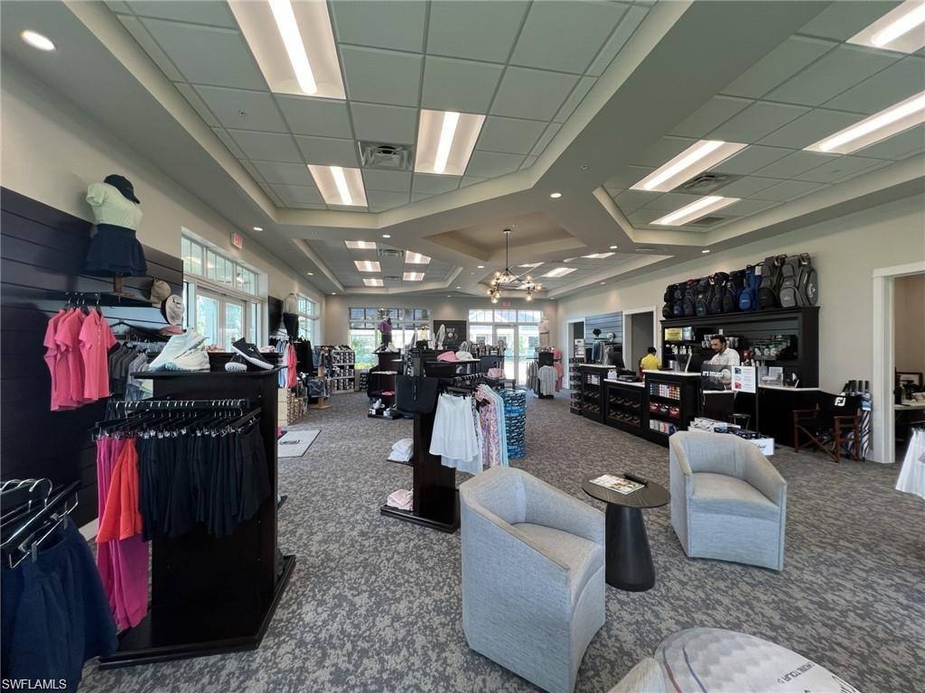 Golf Pro Shop featuring a drop ceiling and coffered ceiling