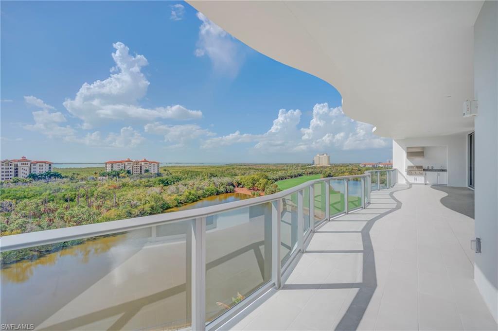 Balcony with a water view