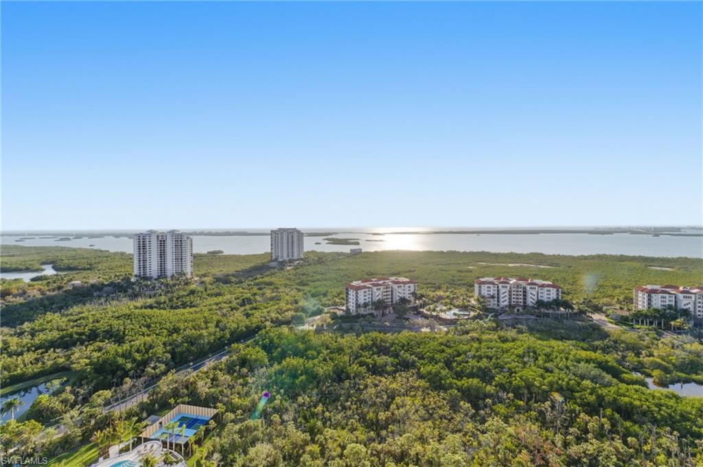 Drone / aerial view of a large body of water