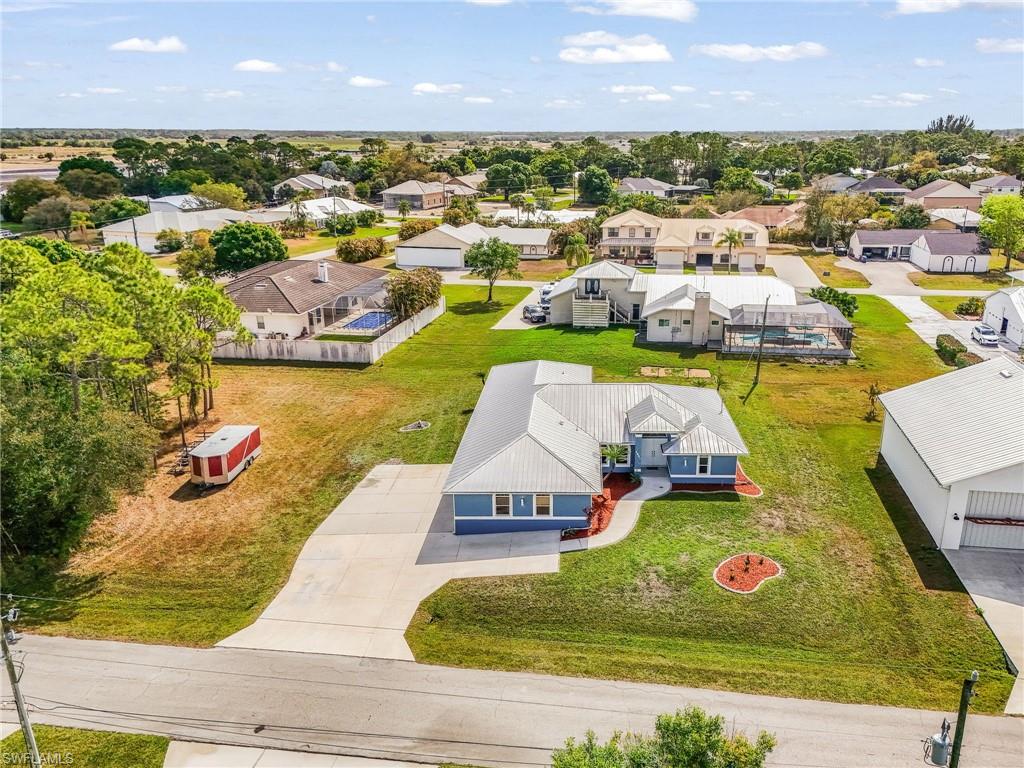 Aerial view of residential area