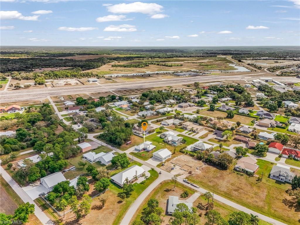 Aerial view of residential area AND RUNAWAY