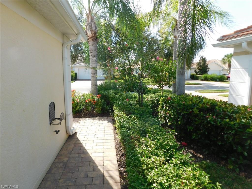 View of walkway to front door