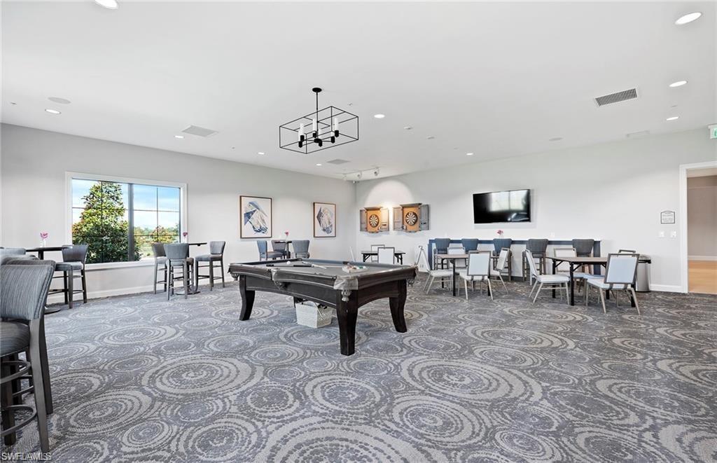 Recreation room featuring billiards table