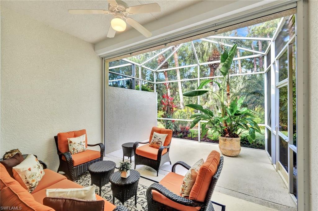 Back screened lanai with quiet preserve view.