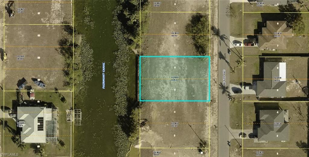 Aerial overview of property's location with property boundaries highlighted
