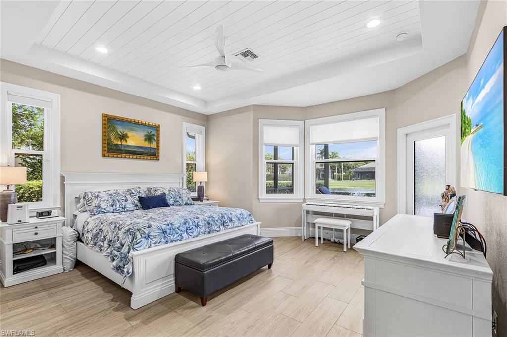 Master Bedroom, with spectacular views, door to pool deck, Porcelain Tile Flooring
