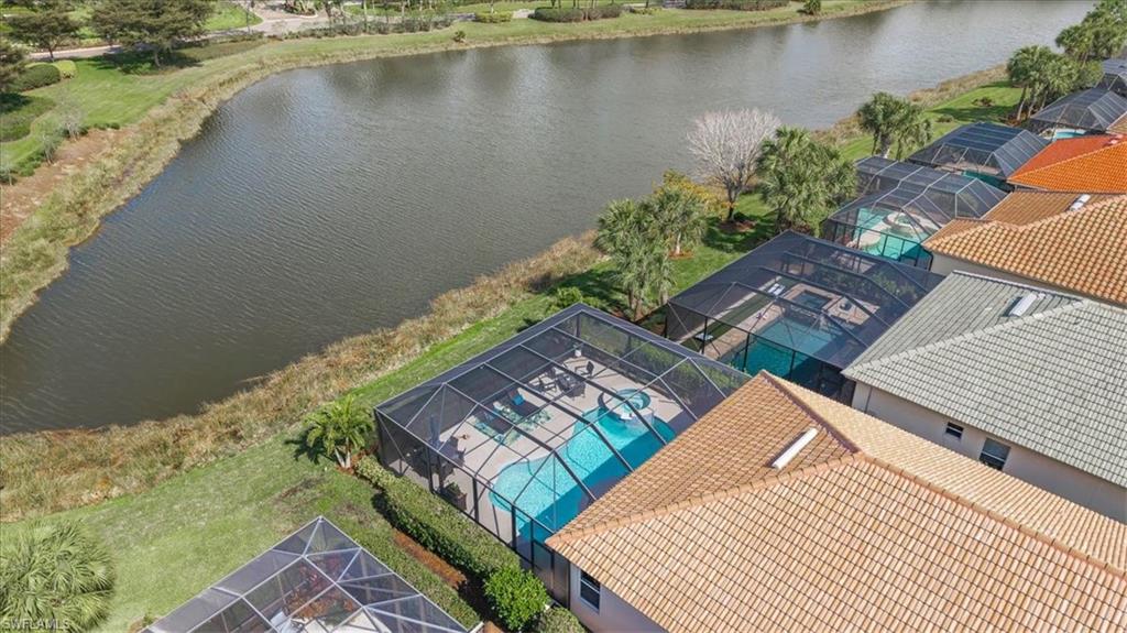 Drone / aerial view of a nearby body of water