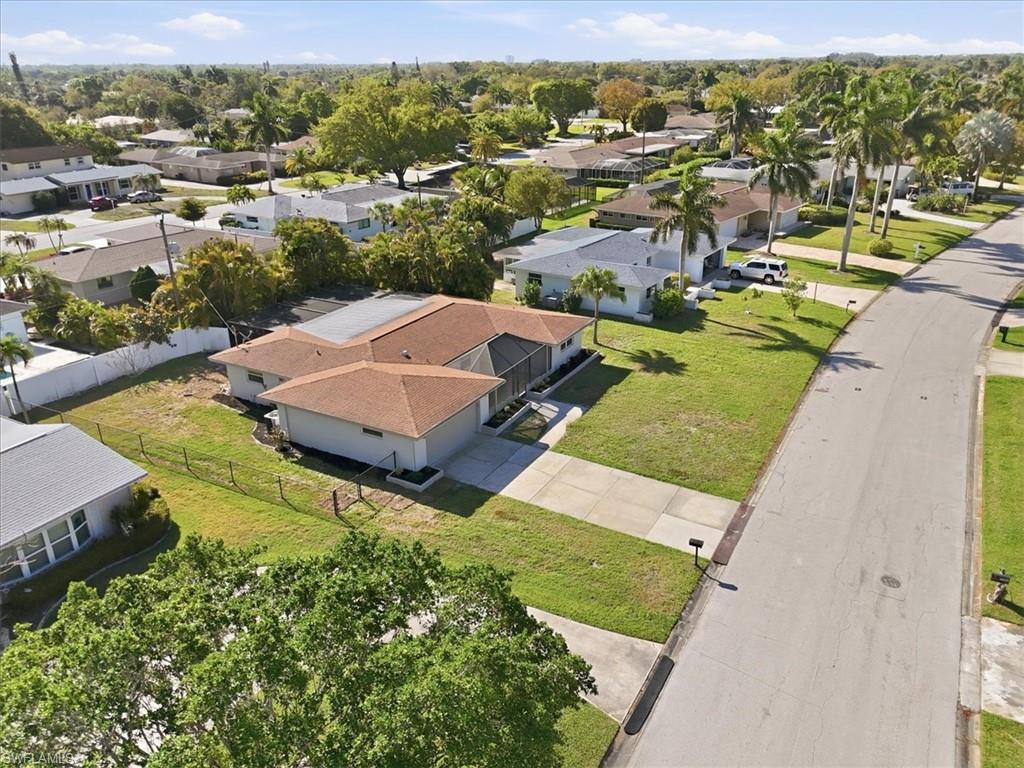 Aerial view of residential area