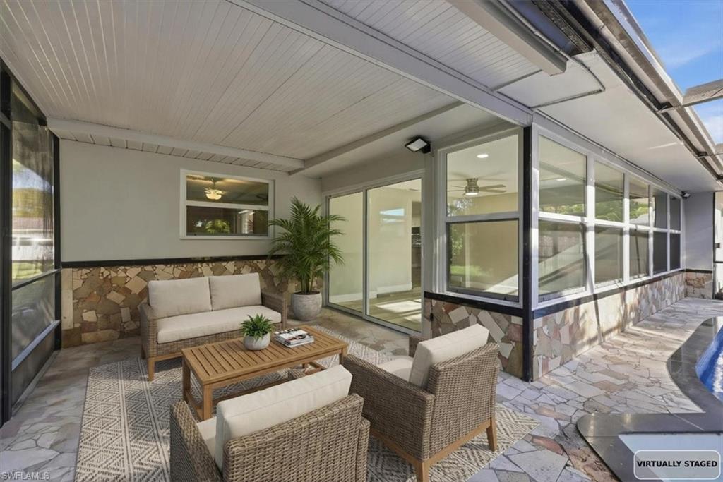 pool area virtually staged