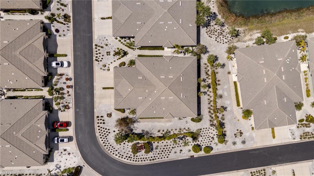 Aerial perspective of suburban area