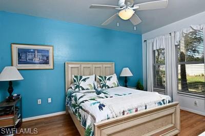 Bedroom and ceiling fan